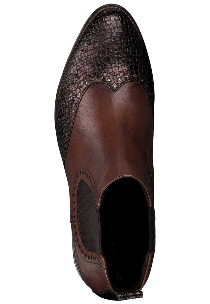 Tamaris Stiefelette Leder/Textil Chestnut - surf4shoes