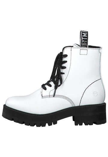 Tamaris Stiefelette Leder White - surf4shoes