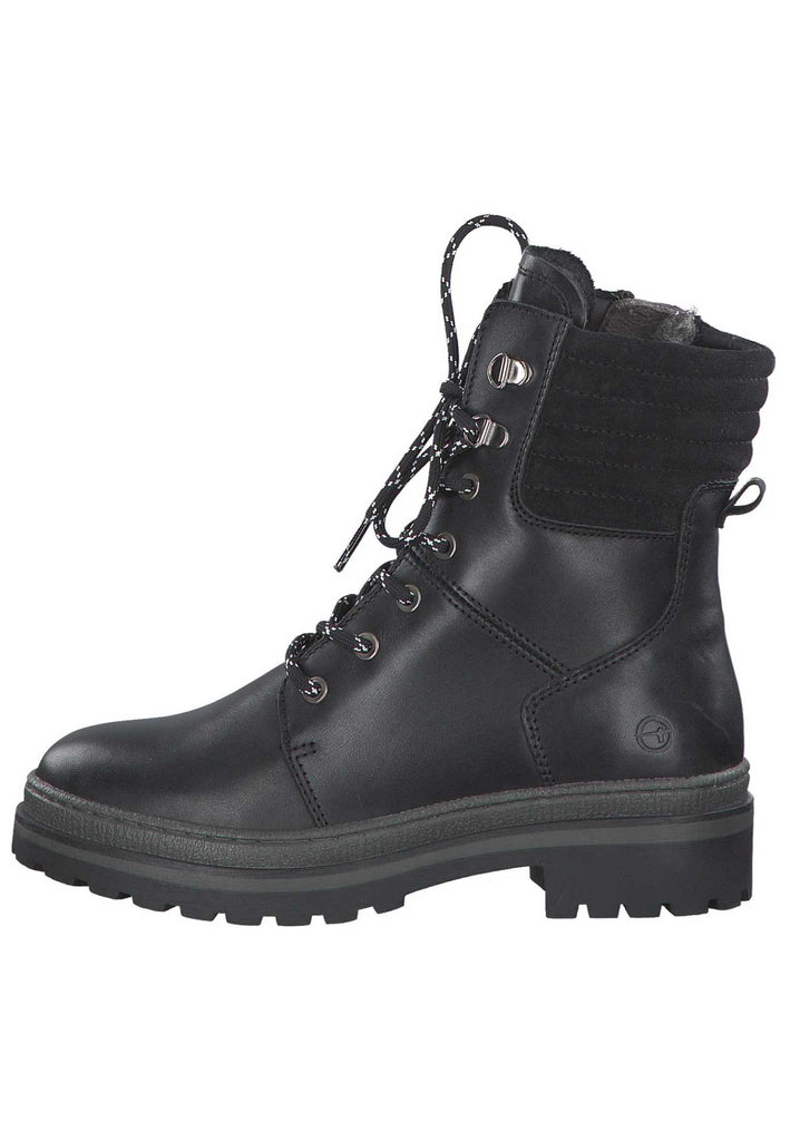Tamaris Stiefelette Leder/Textil Schwarz Warmfutter - surf4shoes