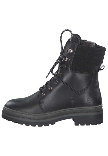 Tamaris Stiefelette Leder/Textil Schwarz Warmfutter - surf4shoes
