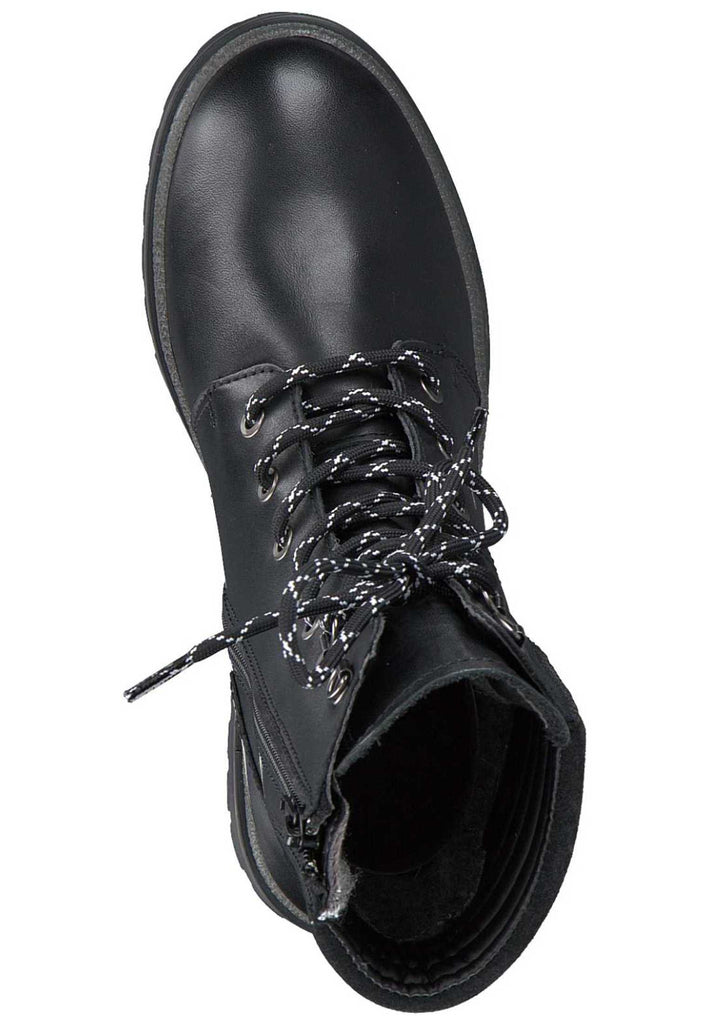Tamaris Stiefelette Leder/Textil Schwarz Warmfutter - surf4shoes