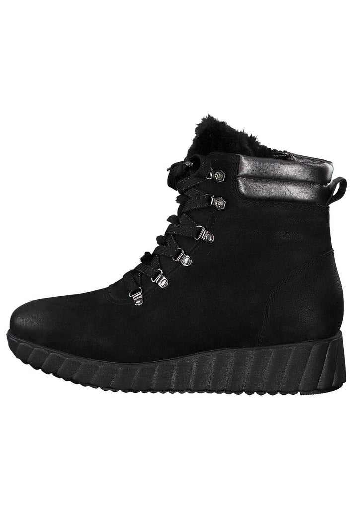 Tamaris Stiefelette Leder/Textil Schwarz Warmfutter - surf4shoes