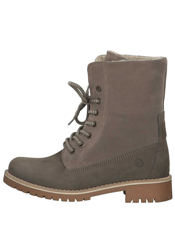 Tamaris Stiefelette Leder Taupe Warmfutter - surf4shoes