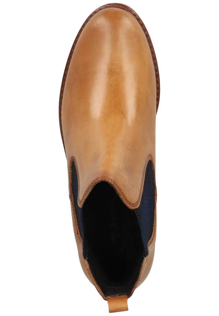 Tamaris Stiefelette Lederimitat/Textil Mittelbraun - surf4shoes