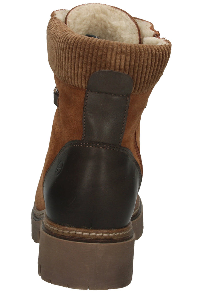 Tamaris Stiefelette Leder/Textil Cognac Warmfutter - surf4shoes