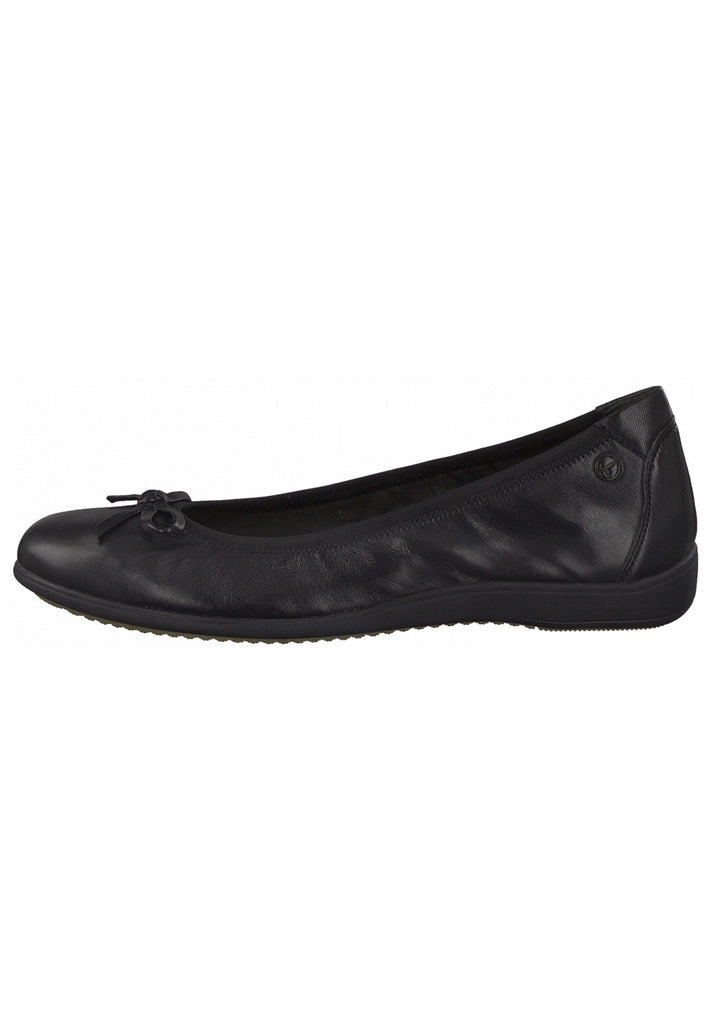 Tamaris Ballerinas Glattleder Schwarz - surf4shoes