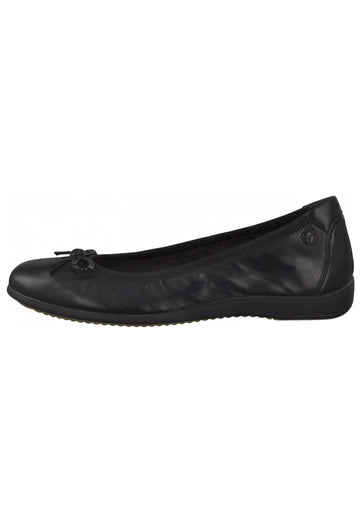 Tamaris Ballerinas Glattleder Schwarz - surf4shoes