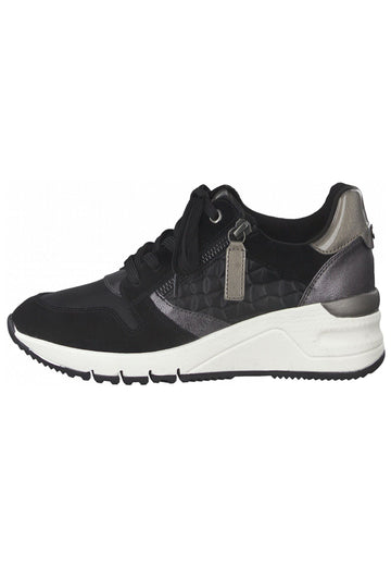 Tamaris Sneaker Leder/Textil Schwarz/Grau - surf4shoes