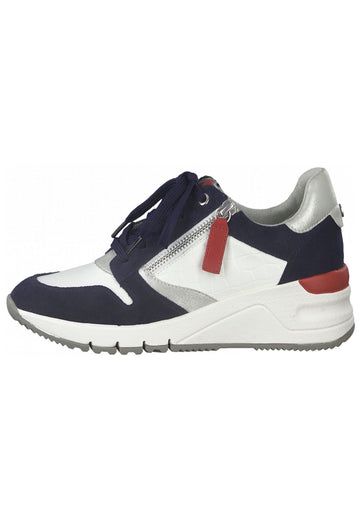 Tamaris Sneaker Leder/Textil Weiß/Blau - surf4shoes
