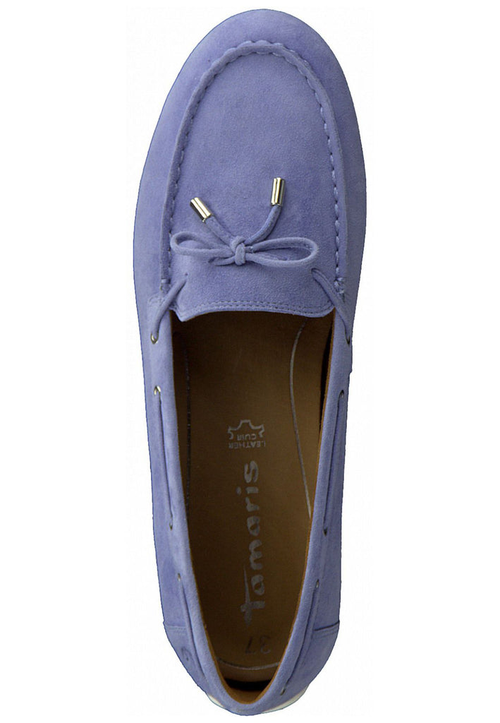 Tamaris Mokassin Veloursleder Hellblau - surf4shoes