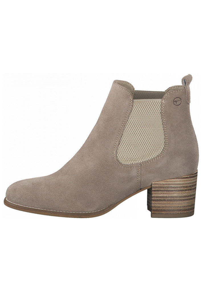 Tamaris Stiefelette Leder/Textil Taupe - surf4shoes