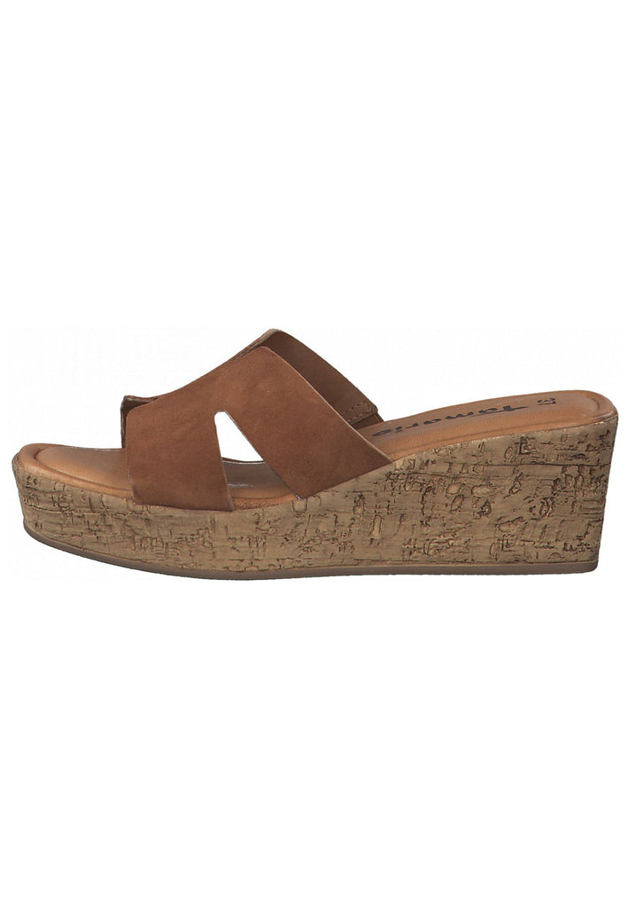 Tamaris Pantoletten Leder Cognac - surf4shoes