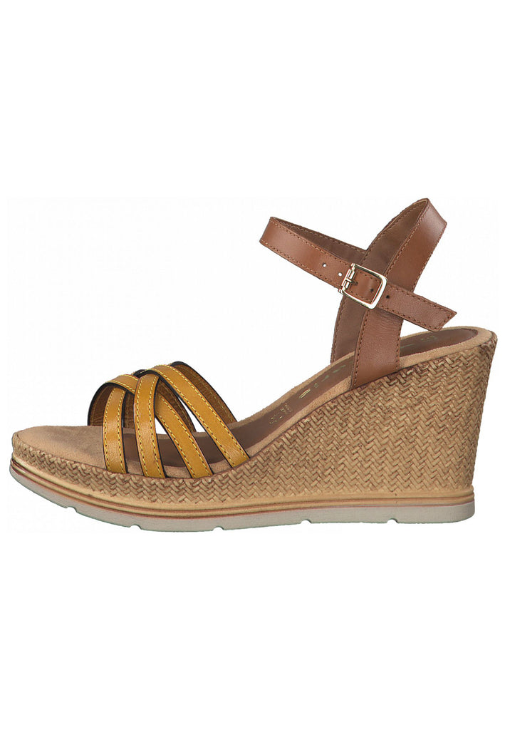 Tamaris Sandalen Leder Braun/Gelb - surf4shoes