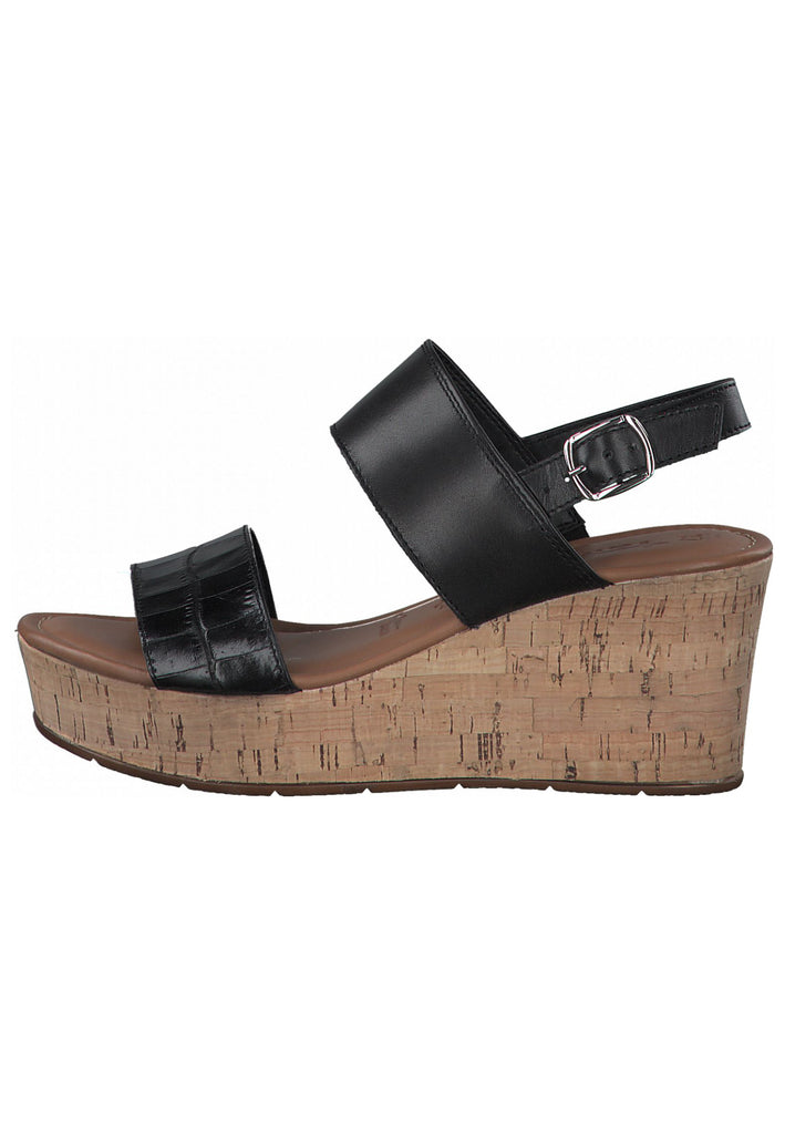 Tamaris Sandalen Leder Schwarz - surf4shoes
