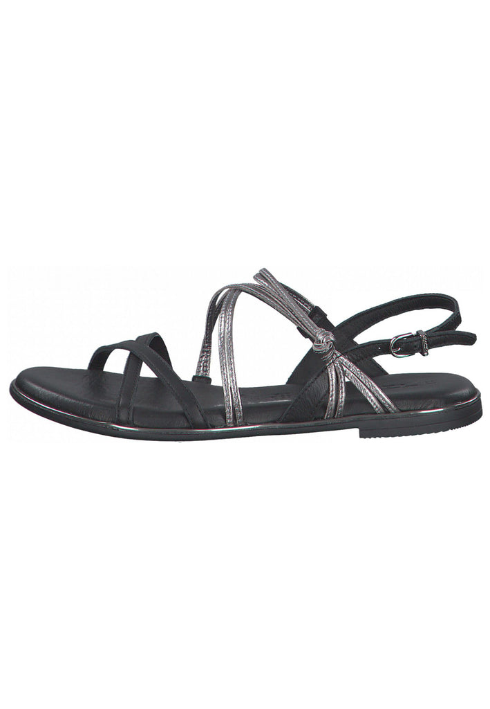 Tamaris Sandalen Leder Schwarz/Grau - surf4shoes
