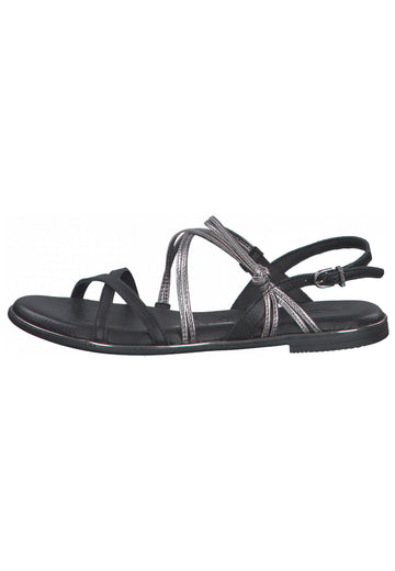 Tamaris Sandalen Leder Schwarz/Grau - surf4shoes