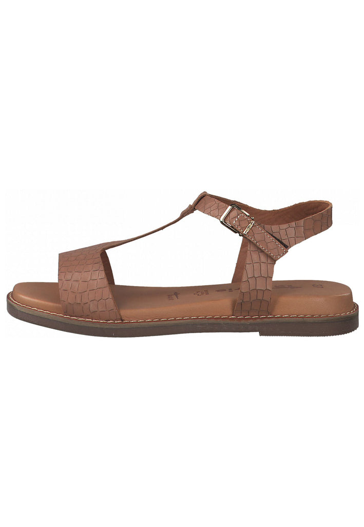 Tamaris Sandalen Leder Nuss - surf4shoes