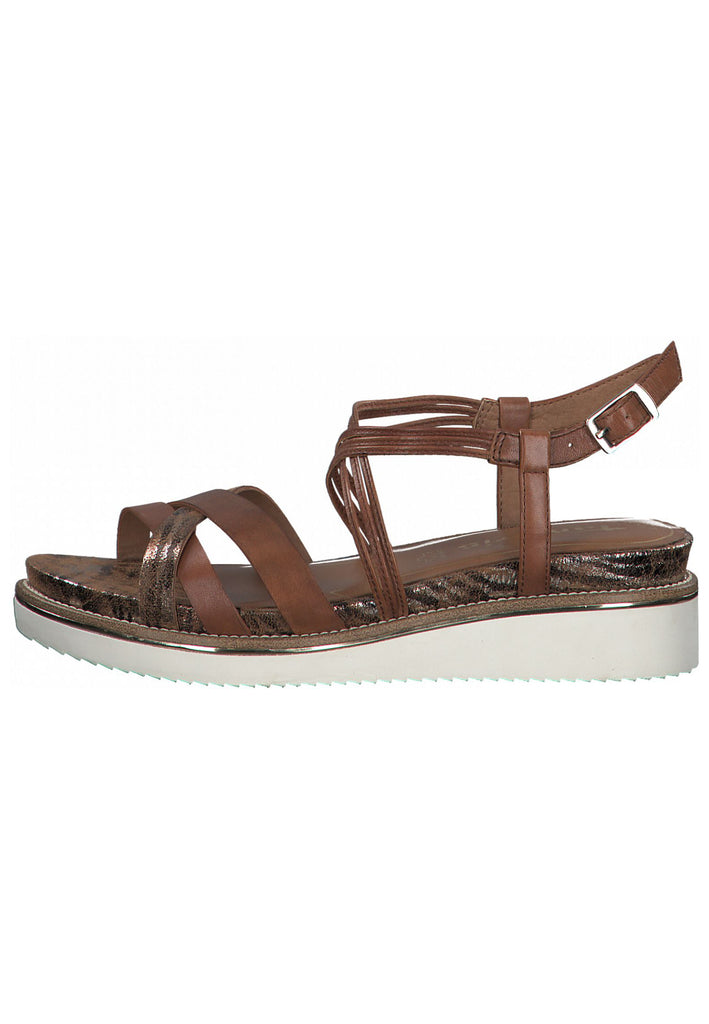 Tamaris Sandalen Leder/Textil Nuss - surf4shoes