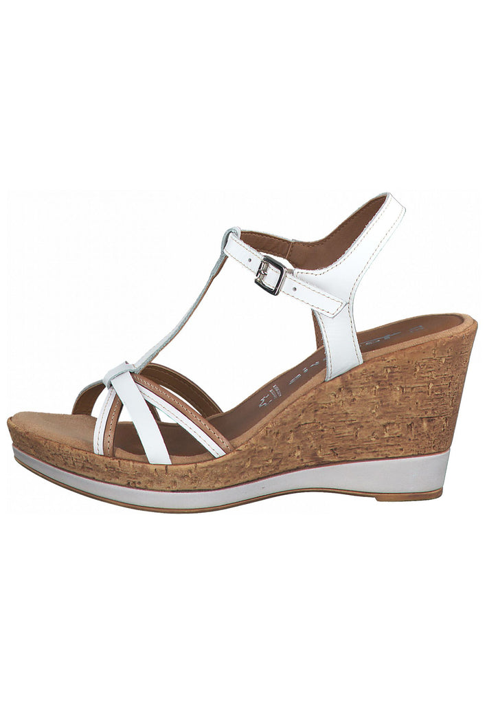 Tamaris Sandalen Leder/Synthetik Weiß/Braun - surf4shoes