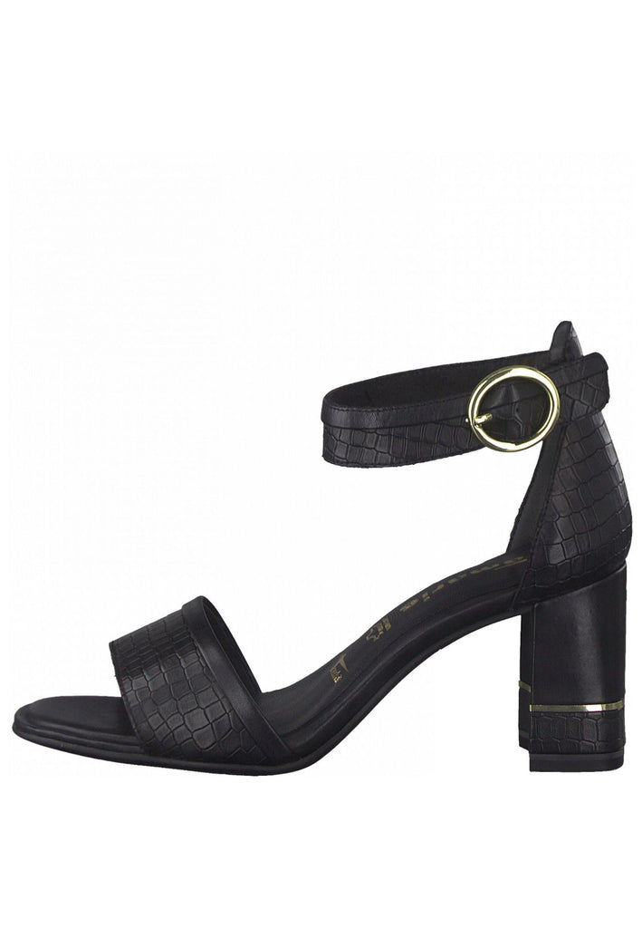Tamaris Sandalen Leder Croco Black - surf4shoes