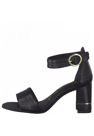 Tamaris Sandalen Leder Croco Black - surf4shoes