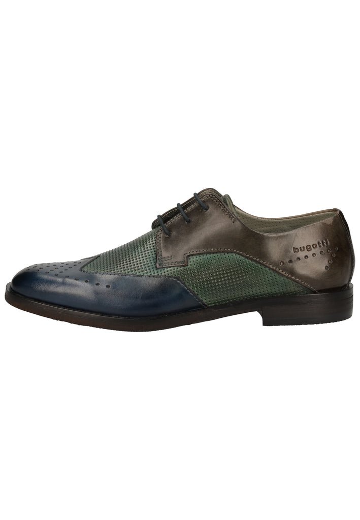 Bugatti Halbschuhe Glattleder Blau/Grau - surf4shoes