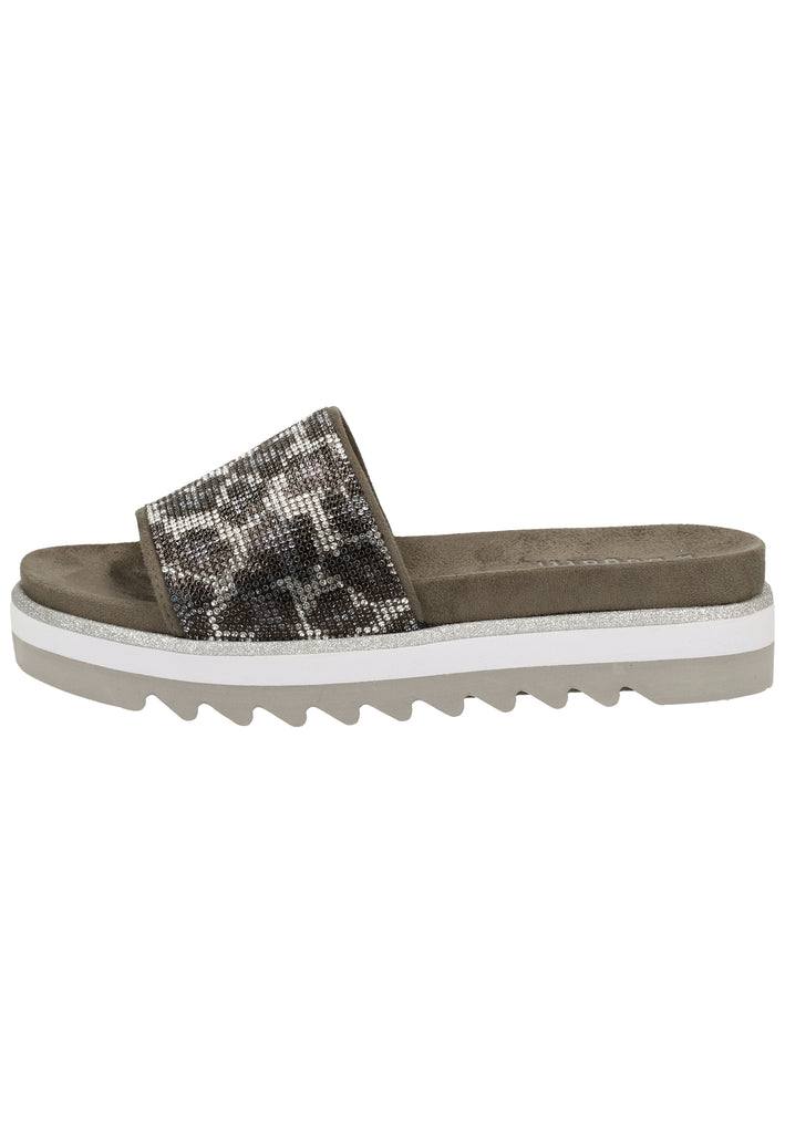 Bugatti Pantoletten Textil Silber/Grau - surf4shoes