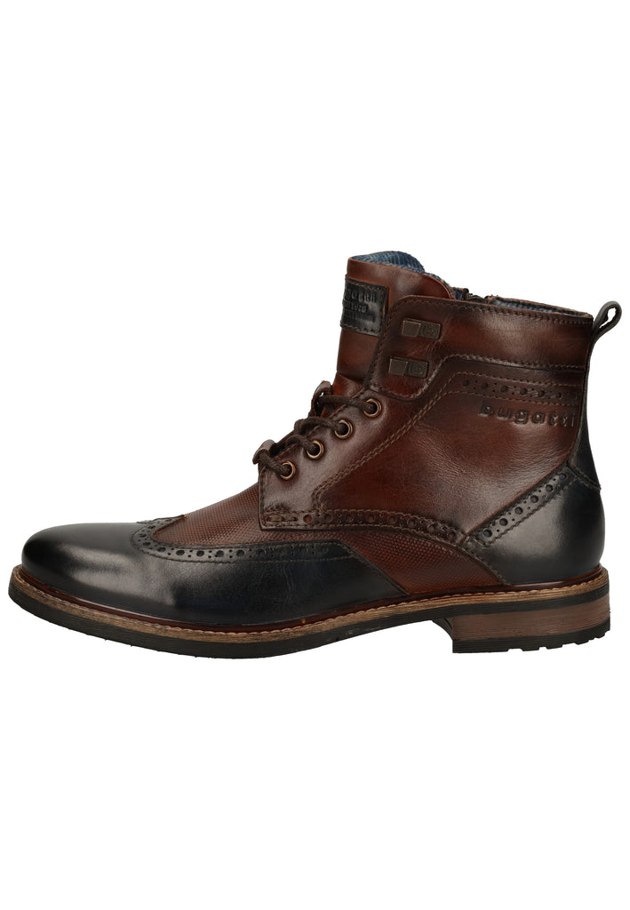 Bugatti Stiefelette Nappaleder Blau/Braun - surf4shoes