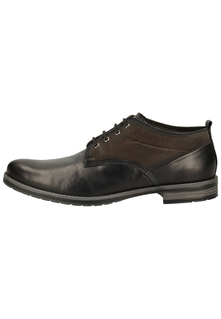 Bugatti Halbschuhe Glattleder Schwarz/Grau - surf4shoes