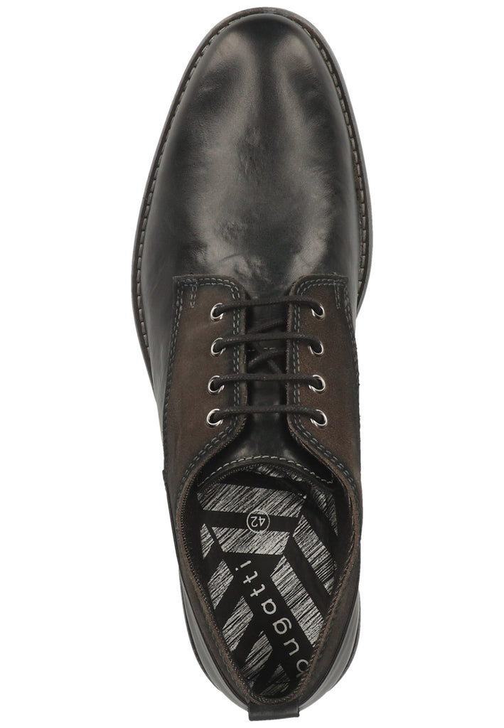 Bugatti Halbschuhe Glattleder Schwarz/Grau - surf4shoes