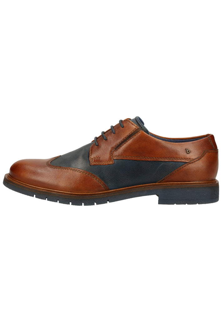 Bugatti Halbschuhe Glattleder Braun/Blau - surf4shoes