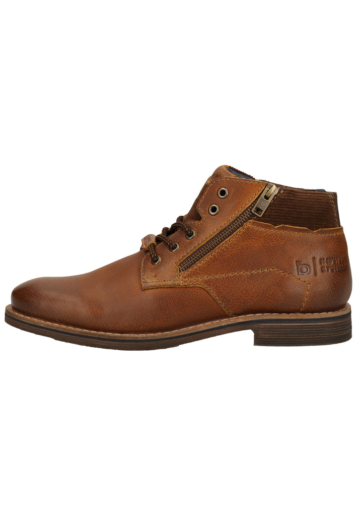 Bugatti Stiefelette Glattleder Cognac - surf4shoes