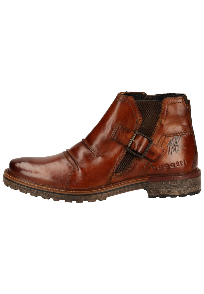 Bugatti Stiefelette Glattleder Cognac - surf4shoes