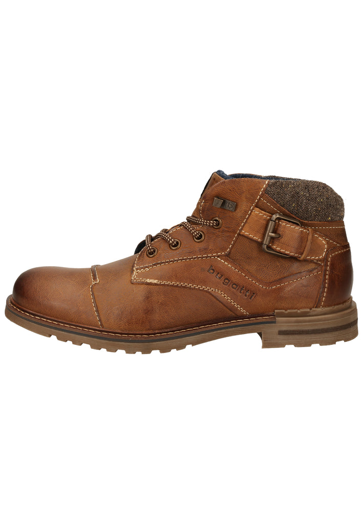 Bugatti Stiefelette Glattleder Cognac - surf4shoes