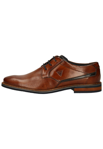 Bugatti Businessschuhe Nubukleder Cognac - surf4shoes