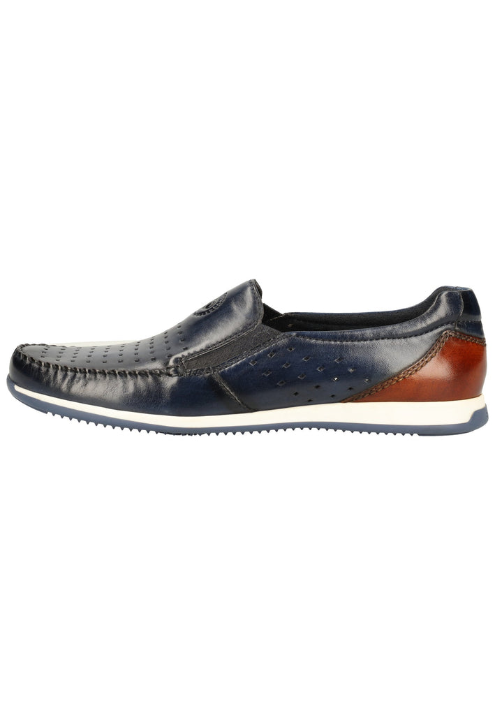 Bugatti Slipper Glattleder Blau - surf4shoes