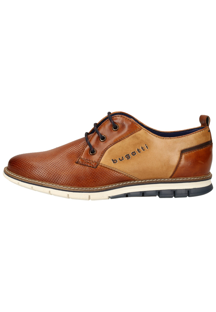 Bugatti Halbschuhe Glattleder Cognac - surf4shoes
