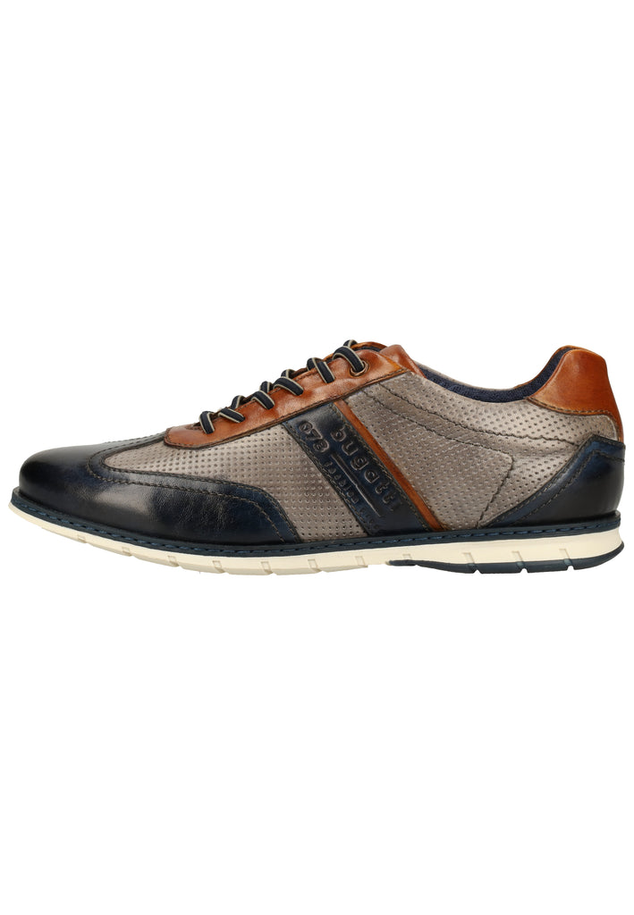 Bugatti Halbschuhe Glattleder Dunkelblau/Grau - surf4shoes