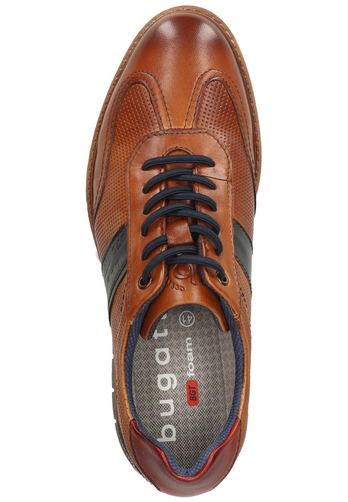 Bugatti Halbschuhe Glattleder Cognac - surf4shoes