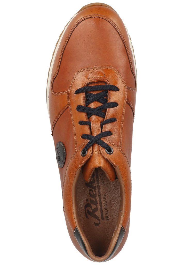 Rieker Sneaker Glattleder Braun/Blau - surf4shoes