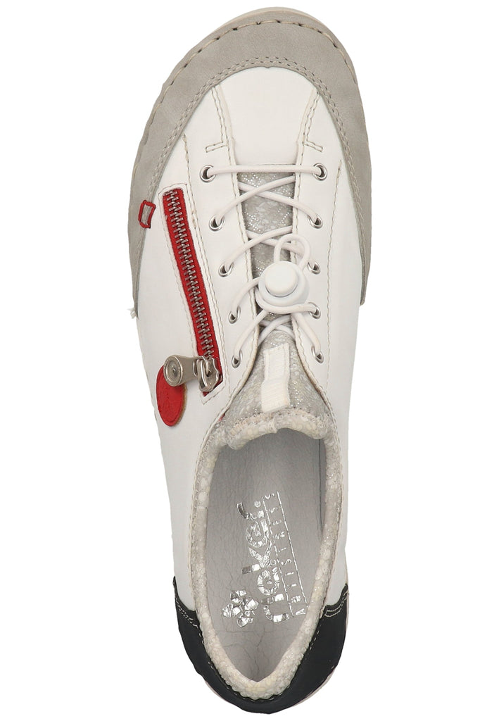 Rieker Halbschuhe Lederimitat Grau/Weiß - surf4shoes