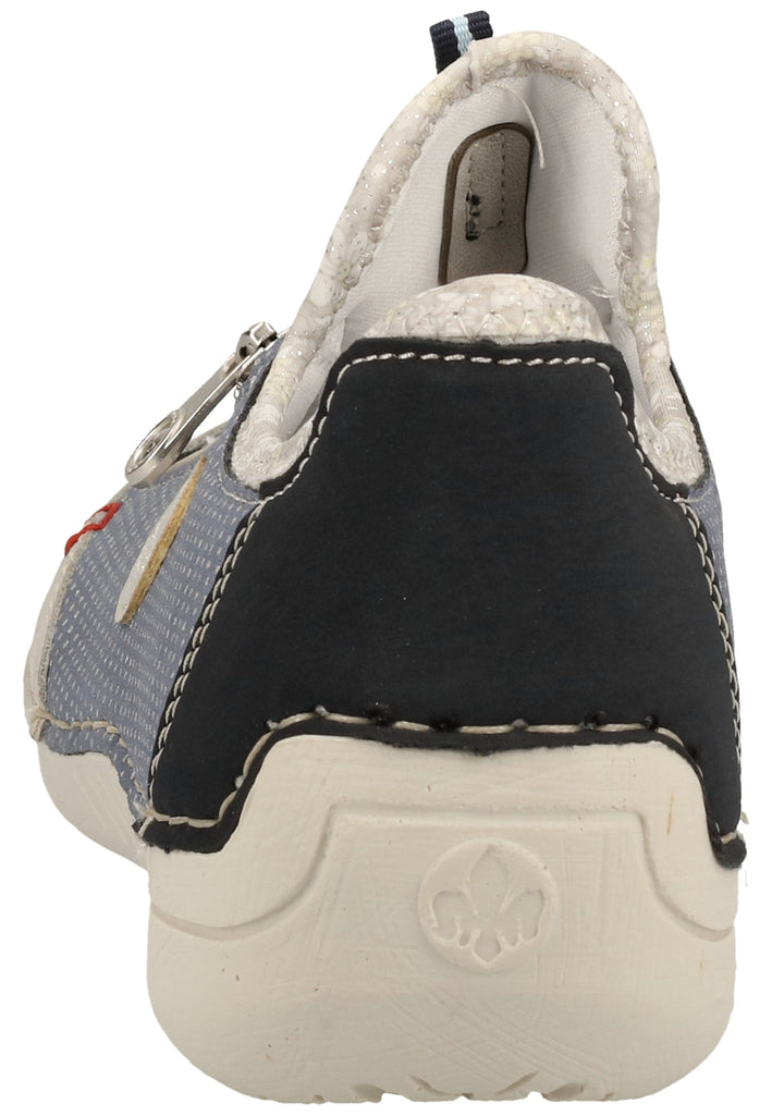 Rieker Halbschuhe Lederimitat Grau/Blau - surf4shoes