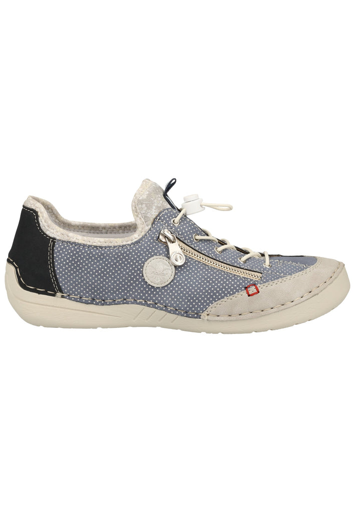 Rieker Halbschuhe Lederimitat Grau/Blau - surf4shoes