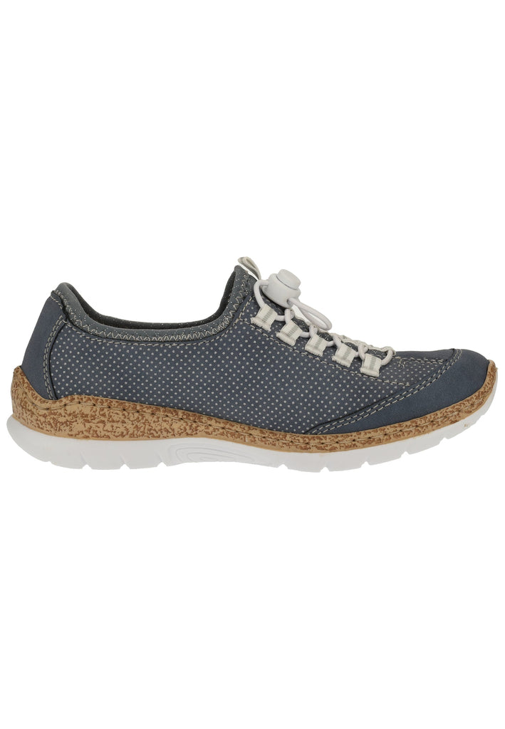 Rieker Sneaker Lederimitat Blau/Silber - surf4shoes