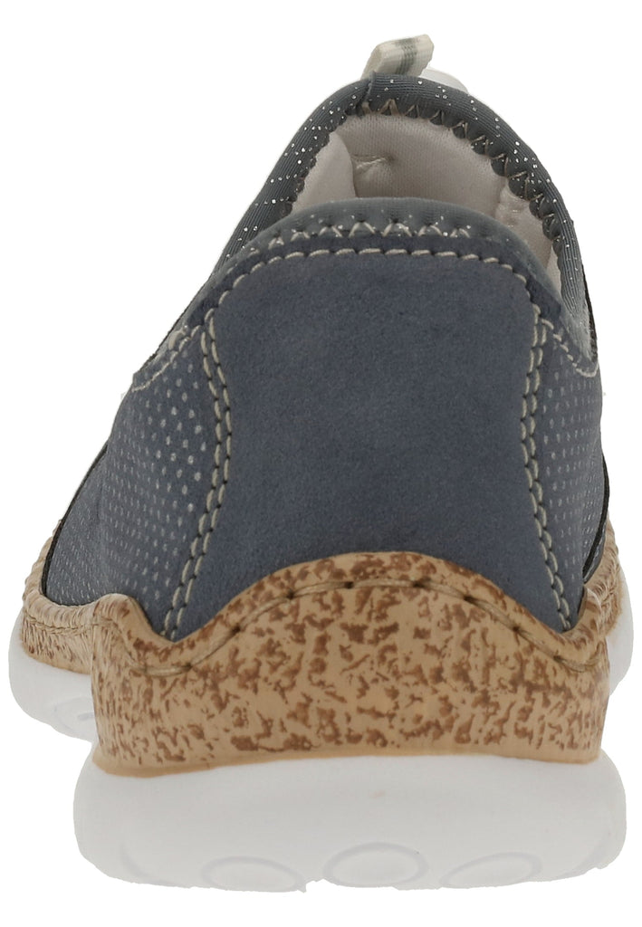 Rieker Sneaker Lederimitat Blau/Silber - surf4shoes