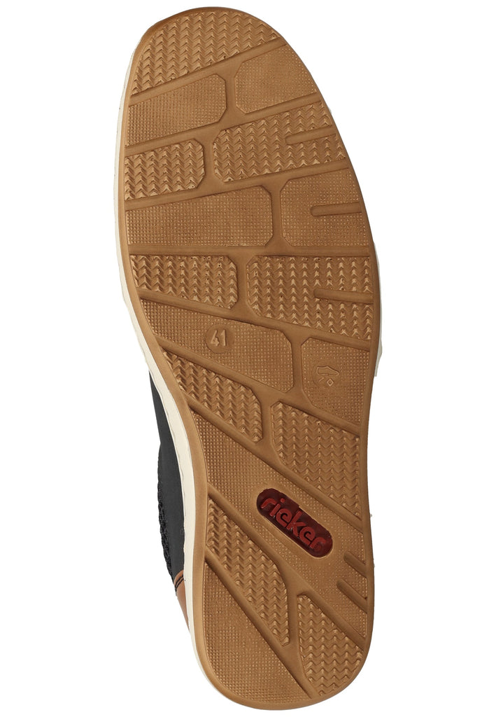 Rieker Sneaker Lederimitat/Textil Blau/Braun - surf4shoes