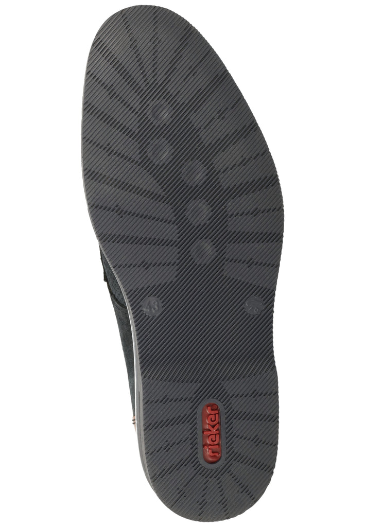 Rieker Halbschuhe Veloursleder Blau/Braun - surf4shoes