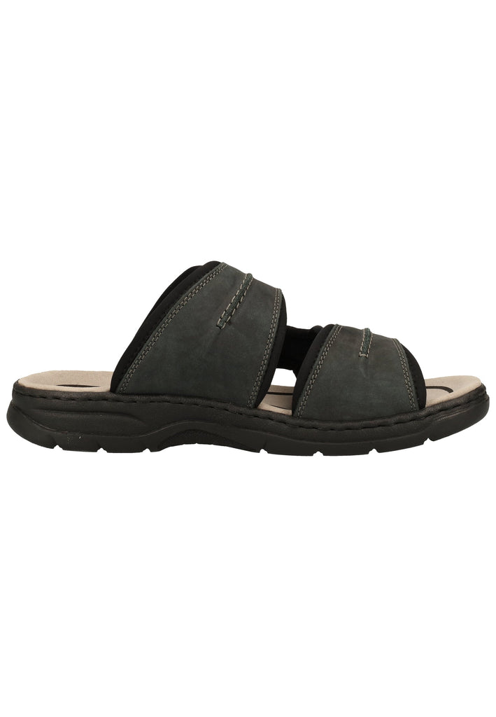 Rieker Pantoletten Leder Blau/Schwarz - surf4shoes