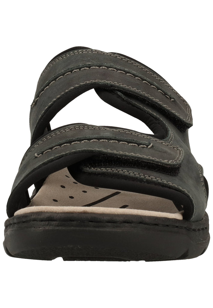 Rieker Pantoletten Leder Blau/Schwarz - surf4shoes