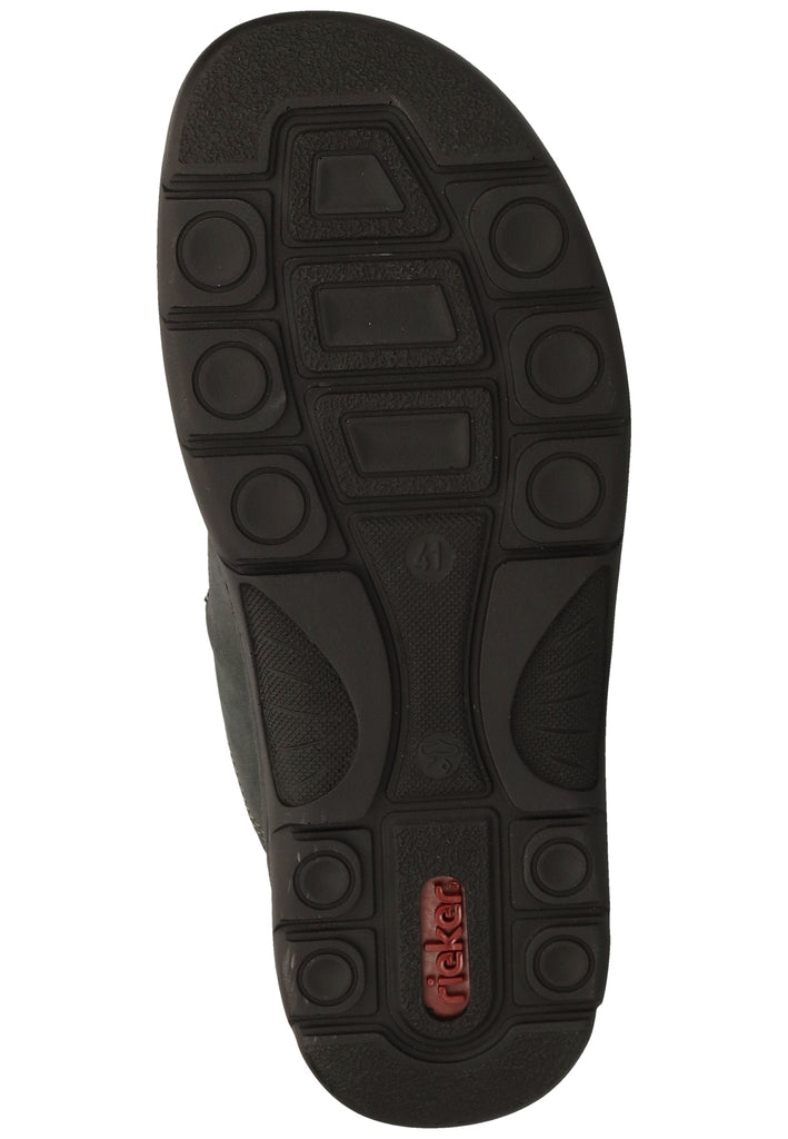 Rieker Pantoletten Leder Blau/Schwarz - surf4shoes